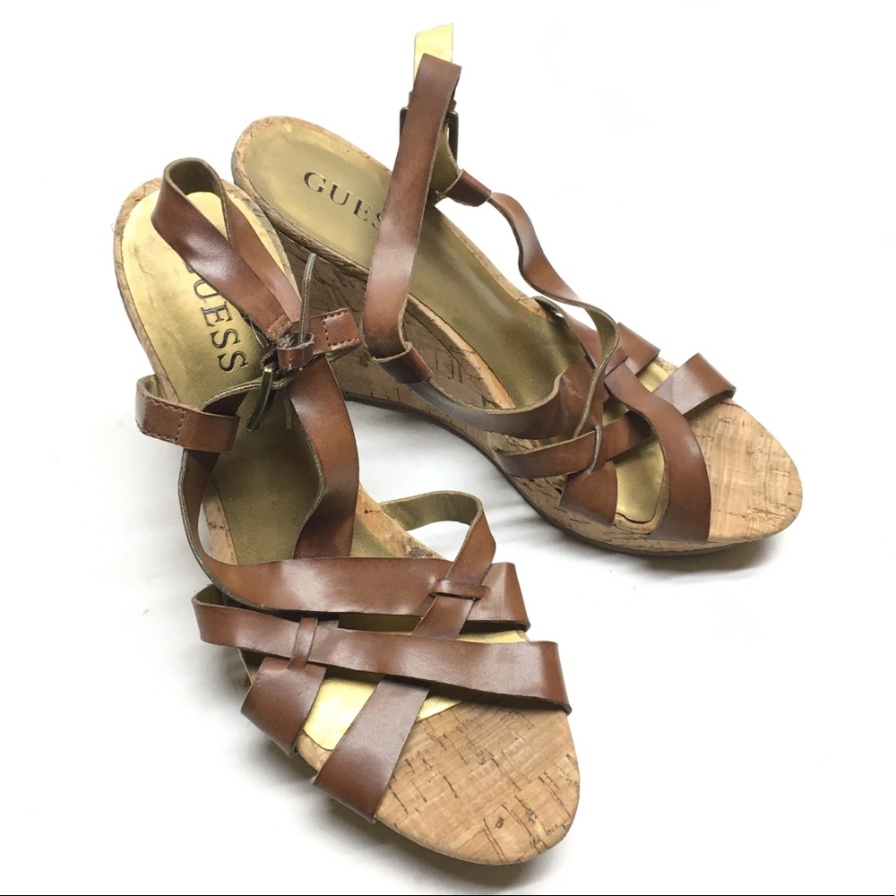 🔖Clearance Sale🔖 Guess | Strappy Cork Wedge Sandals